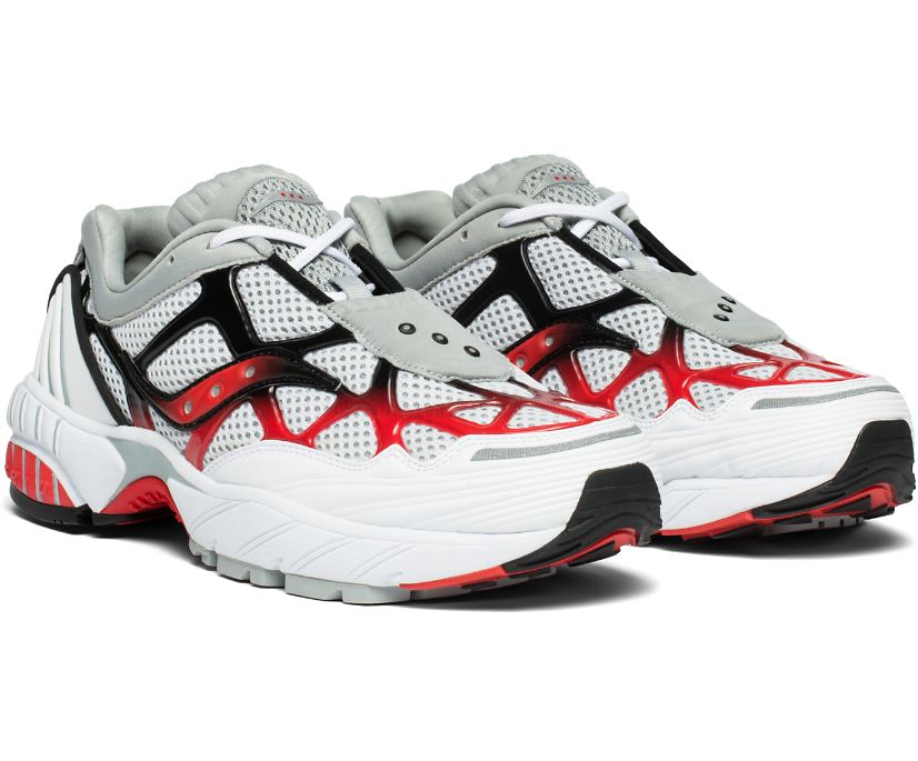 Saucony Grid Web Women's Originals White / Grey / Red | Canada 007UZGT